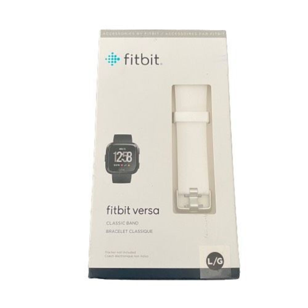 NIB fitbit Versa White Classic Band Size L - NEW - band only, no tracker